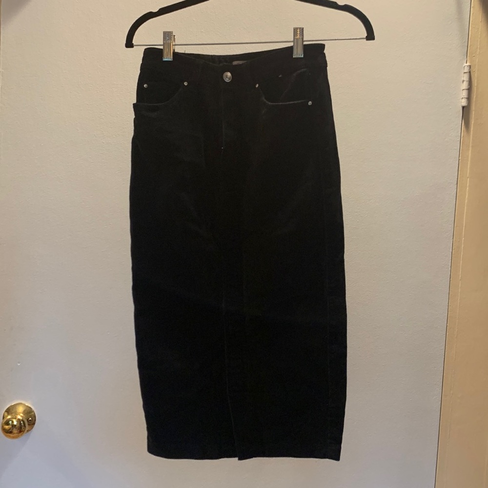 Denim&Co., 0, corduroy black skirt